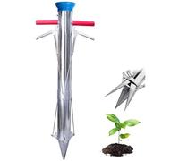 RIJPEX Long Handle Bulb Transplanter,Pepper vegetable melon seedling planting transplanting seedling seedling machine,Manual Plant Transplanter with Soft Grip,Garden Planting Steel Stainless Tools