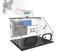 RIJPEX Portable Airbrush Spray Booth, Transparent Airtight Painting Cabinet, 40W Fan Transparent Airtight Painting Cabinet, with LED Lights/Exhaust Hose, for Airbrushing Painting Art Model