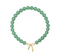 RIJXU Stretch Beaded Bracelets for Women with Bow 6MM Natural Stone Beads, One size, Stone String, no gemstone