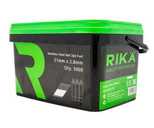 Rikä FFNR007 1st Fix Collated Nails Stainless Steel Ring 51 x 2.8mm 3000pk (3pk Fuel)