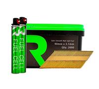 Rikä Rika 90 X 3.1mm Collated Nails Galvanised 34 Deg Smooth 2000Pk (2Pk Fuel Cells)