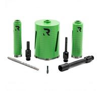 Rikä Rika Turbo Diamond Core Set 3Pc For Drilling Masonry & Bricks Carry Case Wet/dry