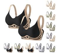 RIKAY Comfort Sports Bras for Women High Impact No Bounce Non Wi Large Busts Wireless Full Coverage Gym Exercise Yoga Running Athletic Workout Sportswear Stretch Support Bounce Control Bra White