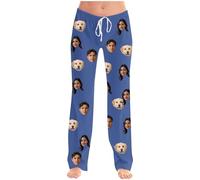 RIKAY Custom Pajama Pants, Personalised Pyjama Pants, Bottoms Pyjama for Men Women, PJ Long Pants UK Size, Elastic Waist Loung Trousers with Drawstring As a Birthday