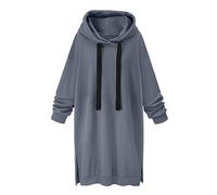 Rikay Fleece Hoodies for Women UK Casual Sherpa Fuzzy Longline Hooded Sweatshirts Jumpers Fleece Hoodie Drawstring Sweatshirts Dresses Pullover Sexy Warm Autumn Jumper Plus Size