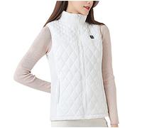 Rikay Heated Vest Electric Heated Jacket for Women,Lightweight Water-Resistant Puffer Gilet Body Warmer Winter Sleeveless Coat Jacket Bodywarmer Down Gilet 9 Heating Zones(NO POWER BANK)