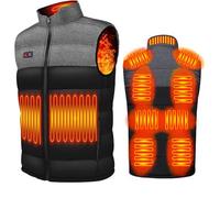 RIKAY Heated Vest Heating Jacket with 3 Adjustable Temperature Electric USB Rechargeable Winter Warm Thermal Outerwear Heated Gilets for Outdoor Camping Riding Hiking (Battery Pack Not Included)
