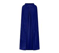 RIKAY Maxi Dress Hooded Witch Cloak Women Halloween Costumes Cosplay Medieval Christmas Fancy Dress Gingham Northern Knight Victorian Costumes Renaissance Devil Wizard Cape with Hood Blue