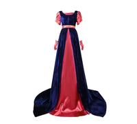 RIKAY Medieval Dress Women Corset Regency Dress Women Medieval Costumes with Gloves Satin Vintage Renaissance Gothic Victorian Dress Halloween Costumes Short Sleeve Maxi Cocktail Prom Dress Red