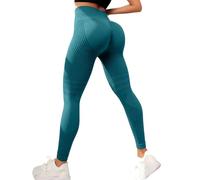 RIKAY Tummy Control Leggings Women Anti Chafing Tummy Control Body Shaper Petite Yoga Pants High Waisted Stretch Ladies Running Gym Fitness Workout Trousers Non See Through Active Pants Green