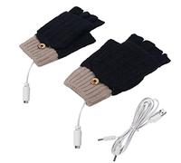 Rikay USB Heated Gloves for Women Men Winter Hands Warm USB Rechargeable Mitten Full & Half Finger Laptop Gloves Touch Screen Gloves Washable Fingerless Gloves Christmas Winter Gift