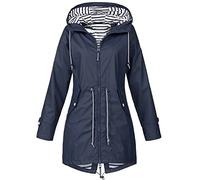 RIKAY Women Solid Rain Jacket Candy Color Outdoor Plus Size Hooded Windproof Loose Coat Water Proof Raglan Cuff Hooded Raincoat Overcoat Winter Warm Cute Jacket School Camping Hiking Outerwear