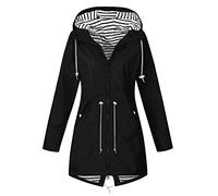 RIKAY Women Solid Rain Jacket Candy Color Outdoor Plus Size Hooded Windproof Loose Coat Water Proof Raglan Cuff Hooded Raincoat Overcoat Winter Warm Cute Jacket School Camping Hiking Outerwear