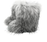 RIKAY Womens Furry Ankle Boots Teddy Fleece Slipper Boots Faux Fur Fluffy Snow Boots Cute Pull On Fuzzy Wool-Like Plush Warm Wide Toe Flat Heel Mid Calf Boots Winter Booties Outdoor Dog Walking Shoes