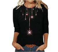 RIKAY Women's Long Sleeve Tops Sales Clearance Autumn Winter Casual Sweatshirt for Women UK Crewneck Dressy Tunic Tops Shimmer Sequin Sparkly Print Blouse Basic Pullover for Ladies