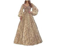 RIKAY Women's V-Neck Sequin Mermaid Dress Evening Gown Sparkly Long Sleeve Cocktail Dress Bodycon Wrapped Maxi Dresses Sequin Evening Dress Elegant Evening Dress Dinner Party Club Night