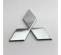 RIKCAT Car Emblem Logo Badge for Mitsubishi Outlander 2012-2021,Badge Decals Front Bonnet Trunk Decorative Self adhesive Tuning ABS Car Parts,Silver