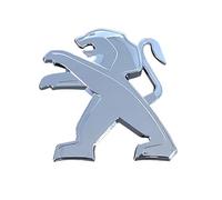 RIKCAT Car Emblem Logo Badge for Peugeot 208 2019-2023,Badge Decals Front Bonnet Trunk Decorative Self adhesive Tuning ABS Car Parts,Silver-M