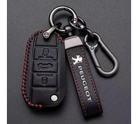 RIKCAT Car Key Cover for Peugeot Partner 2019-2023, Car Key Shell Case Key Protector Case Leather Protector Car Key Fob Cover Interior Accessories,A