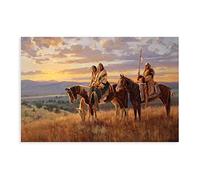 RIKCAT Native American Art Poster Canvas Poster Bedroom Decor Sports Landscape Office Room Decor Gift Unframe-style 12x18inch(30x45cm)