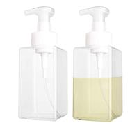 RIKEL Foaming Soap Dispenser 15Oz Refillable Foam Liquid Empty Plastic Pump Container - Clear 450Ml