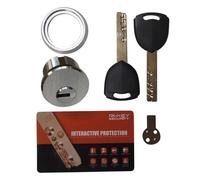 RiKey Security - Solid Brass Mortise Cylinder 1" High Security with 2 Dimple Keys Heavy Duty Lock
