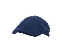 Riki Browns Pliko Men's Linen Flat Cap with Mélange Effect - Distinctive Texture - Cotton Lining - Summer Hat Blue