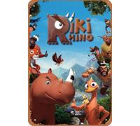 Riki Rhino Film Movie Poster Retro Metal Tin Sign Wall Home Wall Art Metal Tin Sign,cave,bar,Club, Metal Tin Sign 8x12 Inches