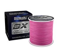 RIKIMARU Braid Pro 8X Fishing Line, Plum Pink, 8 Pound (0.10mm) - 300 Yards