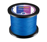 RIKIMARU Braided Fishing Line Abrasion Resistant Superline Zero Stretch&Low Memory Extra Thin Diameter Blue 327Yds, 20LB
