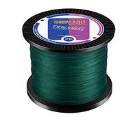 RIKIMARU Braided Fishing Line Abrasion Resistant Superline Zero Stretch&Low Memory Extra Thin Diameter Green 327Yds,15LB