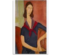 Rikin Liuff Amedeo Modigliani Canvas Painting Amedeo Modigliani Poster《with A Scarf》Wall Art Aesthetic Prints for Home Office Decor Picture 40x55cmx1 Frameless