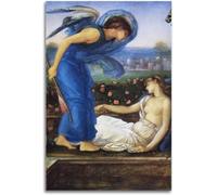 Rikin Liuff Cupid And Psyche Prints by Edward Burne-Jones Canvas Painting Abstract Wall Art Picture Edward Burne-Jones Poster for Home Decor 50x70cm Frameless