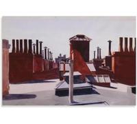 Rikin Liuff E-dward Hopper Poster《Roofs Washington Square》 Canvas Wall Art E-dward Hopper Prints Retro Painting for Office Wall Decor Picture 40x55cm Unframed