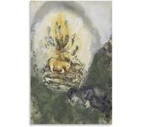Rikin Liuff Marc Chagall Prints《The Noah's Sacrifice》Canvas Wall Art Abstract Picture Marc Chagall Poster Retro Painting for Bathroom Decor 40x55cmx1 Unframed