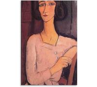 Rikin Liuff Margarita Seated by Amedeo Modigliani Canvas Wall Art Amedeo Modigliani Poster and Prints Abstract Painting for Home Wall Decor 40x55cm Unframed