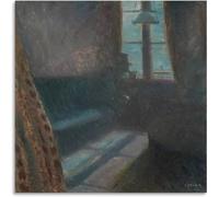 Rikin Liuff Night in Saint Cloud by Edvard Munch Wall Art Picture Vintage Canvas Painting Edvard Munch Poster and Prints for Home Decor 40x40cmx1 Frameless