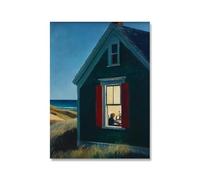 Rikin Liuff Night Landscape by Edward Hopper Poster and Prints Edward Hopper Canvas Painting Exhibition Wall Art for Office Picture Decor 40x55cm Frameless