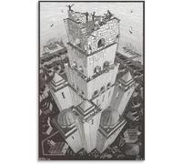 Rikin Liuff The Babel by M.C. Escher Wall Art Poster Aesthetic Canvas Prints M.C. Escher Painting Abstract Picture for Home Wall Decor 50x70cmx1 Frameless