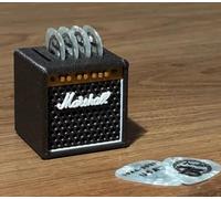 RIKOLOL Marshall-Style Guitar Pick Holder - 5-Slot Square Storage Case for 2.0mm Celluloid Picks (4.2x4.2x4.2cm)