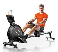 RIKSION Rowing Machine Magnetic Foldable, Fitness Exerciser Indoor Equipment for Home Gym Use, Cardio Training Machine,350LB Capacity with LCD Monitor