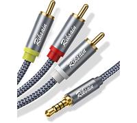 RIKSOIN 3.5mm to RCA Cable Audio Video Cables, 3.3FT/1M 3.5mm 1/8” TRRS to 3-Male RCA Adapter Stereo AUX Cord AV Cable for Camcorders, Handycam, MP3, Tablet, Speaker, Home Theater, DVD Player & More