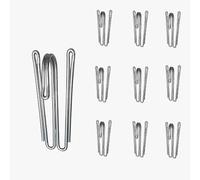 Riktig 60 pcs Stainless Steel Curtain Hooks Drapery W Shape Hook Stainless Curtain Pleat Tape Hooks