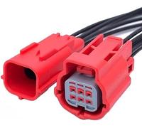 RIKYJIC Waterproof Motorcycle OBD2 Diagnosis Connector Set - 6 Pin Male Plug and Female Socket with Cable for Hon-da Yamha