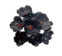 Rikyo 10 Stem 11" Bouquets Artificial Flowers Poppy Flowers,No Fade Anemone PU Fake Wild Flowers for Kitchen Table Centerpiece Vase,Home Wedding Holding Flowers Backdrop Arch Wall (Black)