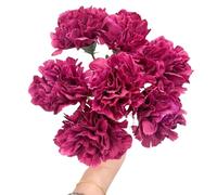 Rikyo 11 Inch Bouquets 10 Stem Rose Red Carnations,Outdoor UV Resistant No Fade Artificial Flower,Mini Carnation Silk Petals Fake Flowers Forever Plants for Photo Props Home Party and Wedding Decor