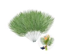 Rikyo 19inch Artificial Areca Palm Leaves Stems,Faux Palm Fronds Tropical Plants Green Tree Leaves for Jungle Hawaii Birthday Barbecue Party Flowers Arrangement Wedding Decor (20, Light Green)