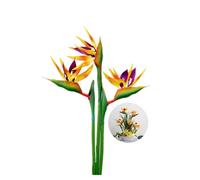 Rikyo 3 Pcs Large Bird of Paradise 29" Permanent Tropical Plants, Imitating Strelitzia, Soft Rubber PU, Artificial Flowers for Home Office, Stem 0.3" (Yellow)