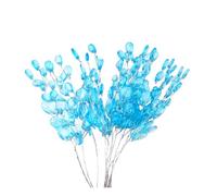 Rikyo 30pack Acrylic Bead Drop and Soft Stems Floral Picks,6.75" Artificial Bouquets Berry Beaded Flower Branches Bead Sprays for Wreath Bracelet Flower Bridal Hair Clips Cake Toppers Decor (Blue)