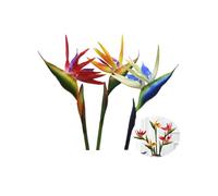 Rikyo 3pcs Large Bird of Paradise 29" Permanent Strelitzia Imitating Tropical Plants, Flower Part Made of Soft Rubber PU, Artificial flowers for Home Office, Stem 0.3" (Red, Orange, White)